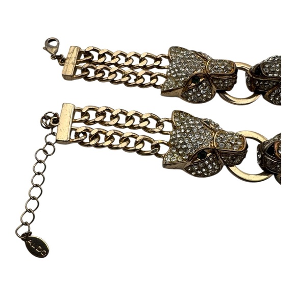 ALDO Panther Head Rhinestone Chain Link Bracelets (Set of 2) 5” - Picture 4 of 7